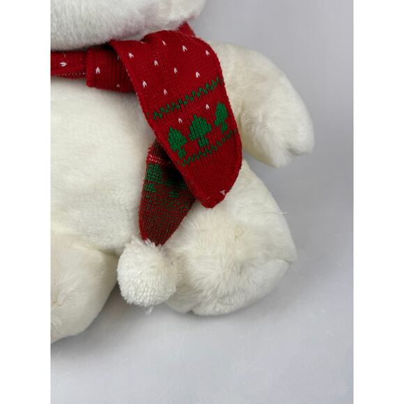 Dayton Hudson 1986 Santa Christmas Holiday Bear Plush White With Hat Scarf - Picture 2 of 5